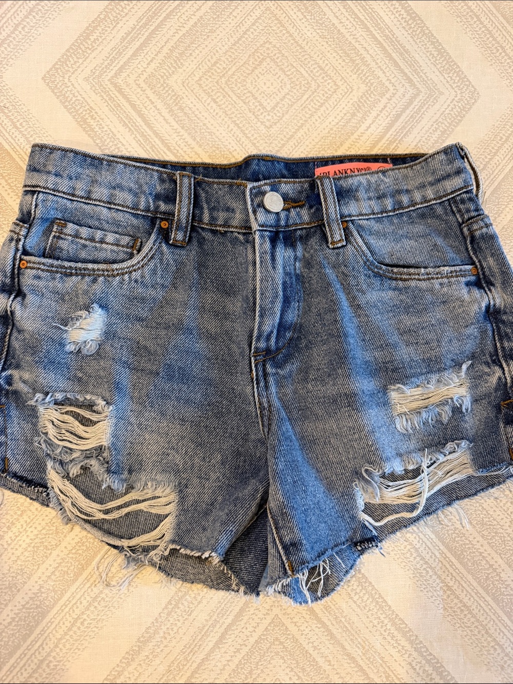 Blank NYC Girls Size 12 Distressed Ripped Denim Shorts | Side Slits